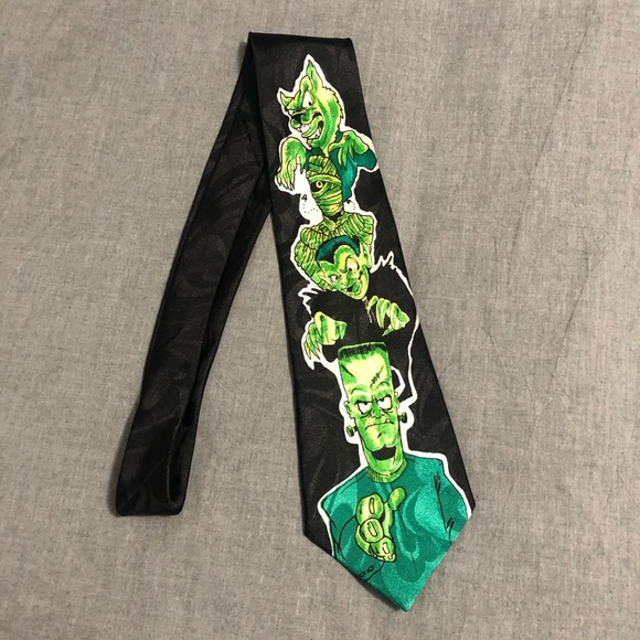 Other - Halloween Monster Black and Green Tie
